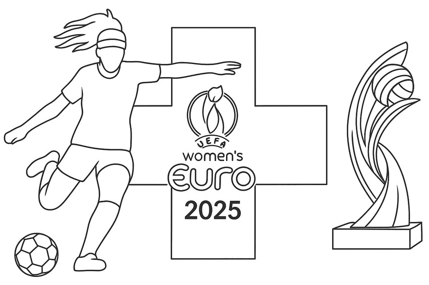 Coloring page Swiss logo