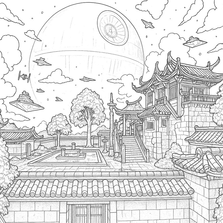 Coloring page Vader Samurai’s Solitude