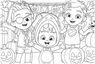 ダウンロードできる塗り絵 - ハロウィンコスチュームパーティー - ベベフィン