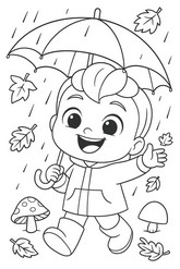 色を塗る絵 - 秋です - ベベフィン