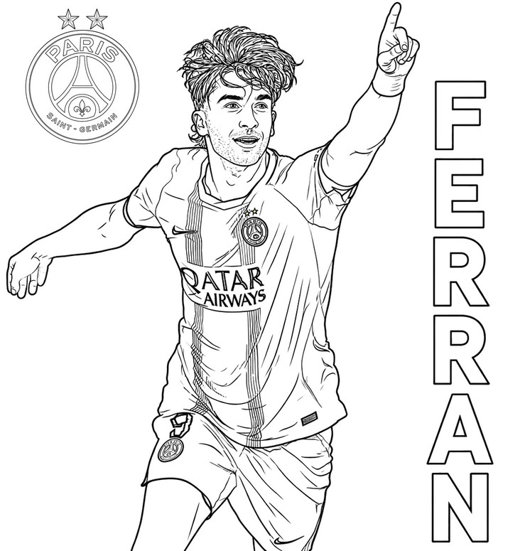 Image to color - Ferran Torres - PSG Paris-Saint-Germain