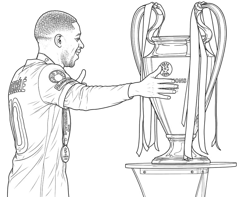 Coloriage - Dembélé et la Ligue des Champions 2026 - PSG Paris-Saint-Germain