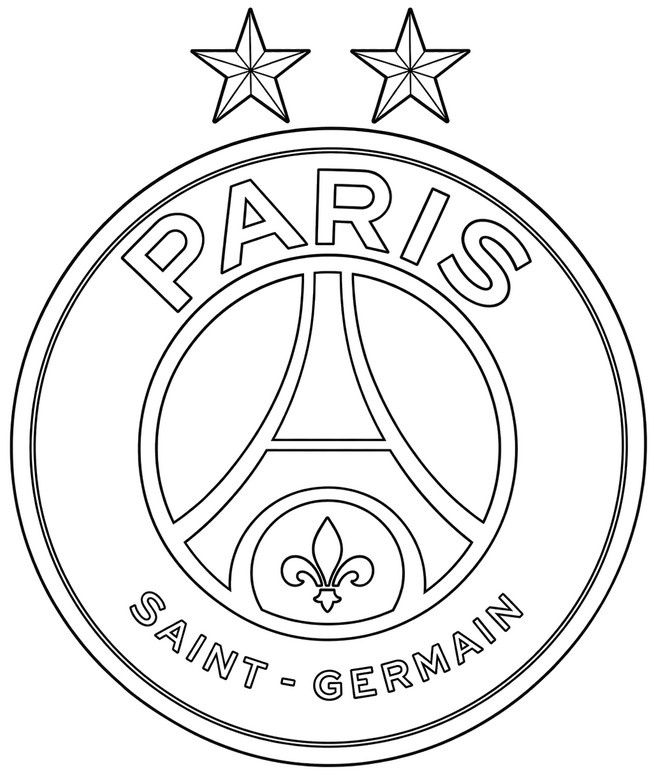 Image à colorier - Logo 2 étoiles - PSG Paris-Saint-Germain