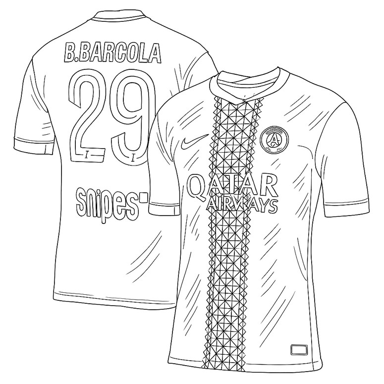 Coloriage Maillot Barcola