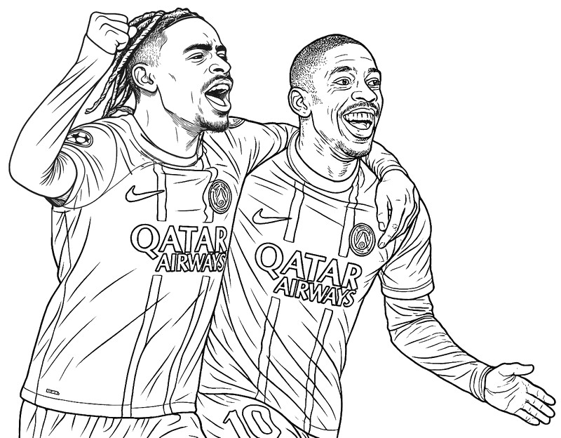 Disegno da colorare Dembélé & Barcola