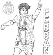 Drawing to color - Ferran Torres - PSG Paris-Saint-Germain