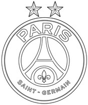 Dessin à colorier - Logo 2 étoiles - PSG Paris-Saint-Germain