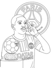 Printable coloring - Ousmane Dembélé - Ballon d'or - PSG Paris-Saint-Germain