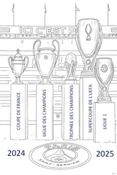Disegno da stampare - 5 trofei - stagione 2024/2025 - PSG Paris-Saint-Germain