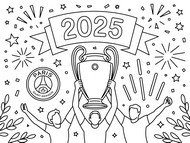 Dibujo descargable - Ganador de la Liga de Campeones - PSG Paris-Saint-Germain