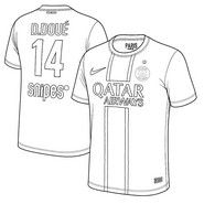 Printable coloring - Doué Jersey - PSG Paris-Saint-Germain