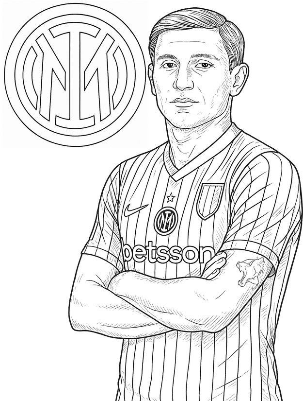 Coloring page Nicolò Barella