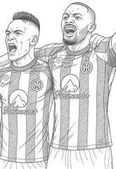 Imagen para colorear - Martinez & Thuram - Inter de Milán