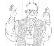 Dibujo para colorear - Aparición del nuevo Papa - Papa León XIV