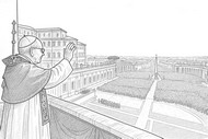 Dibujo gratuito - Plaza de San Pedro - Papa León XIV