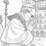 Lámina para colorear - Oración - Papa León XIV