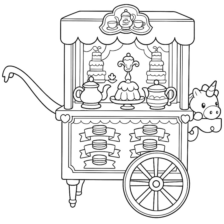 Disegno da colorare Il carrello di Cherie
