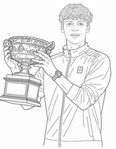 Hoja para colorear - Pecador - Australia - Tenis 2025