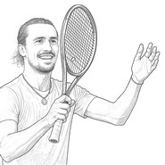 Lámina para colorear - Zverev - Tenis 2025
