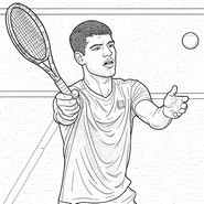 Dibujo descargable - Carlos Alcaraz - Tenis 2025