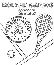 Downloadable coloring - Roland Garros - Tennis 2025