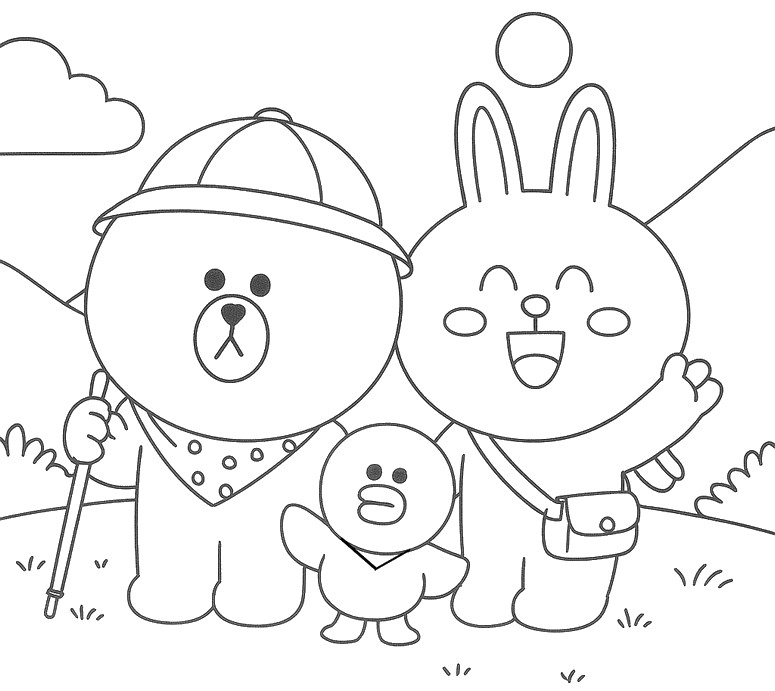 Disegno da colorare Brown, Cony & Sally