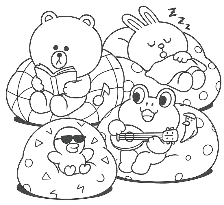 Disegno da colorare Brown, Cony, Sally & Leonard