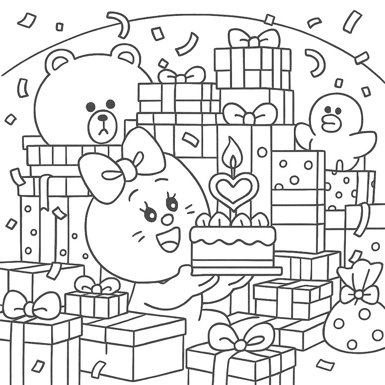 Disegno da colorare Il compleanno