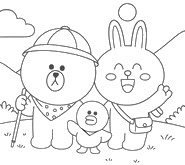 Dibujo gratuito - Brown, Cony & Sally - Line Friends