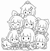 Imagen para colorear - Genshin Minini - Line Friends