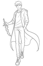 Hoja para colorear - Sung Jinwoo - Solo Leveling