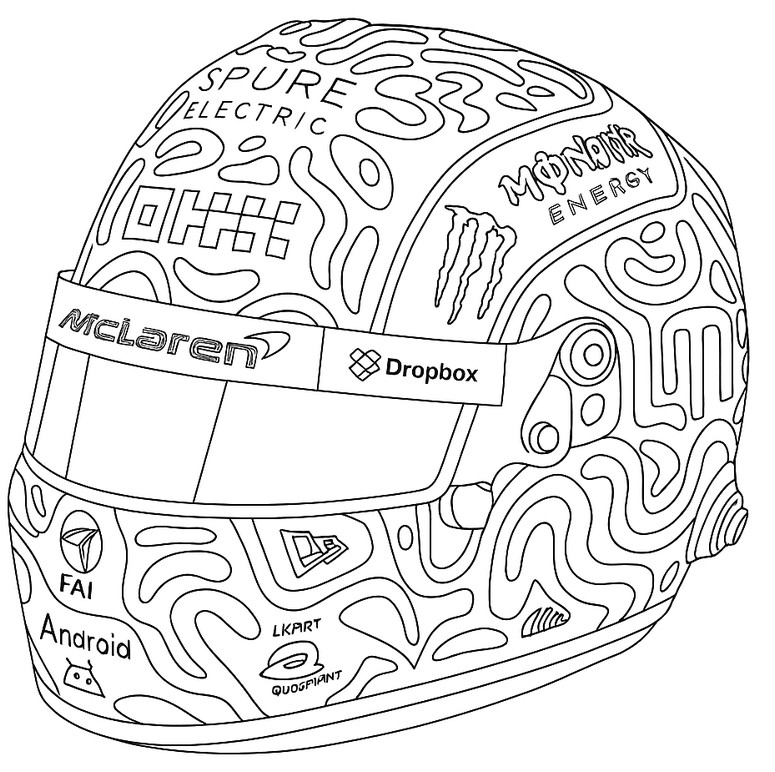 Kolorowanka Kask Lando Norrisa