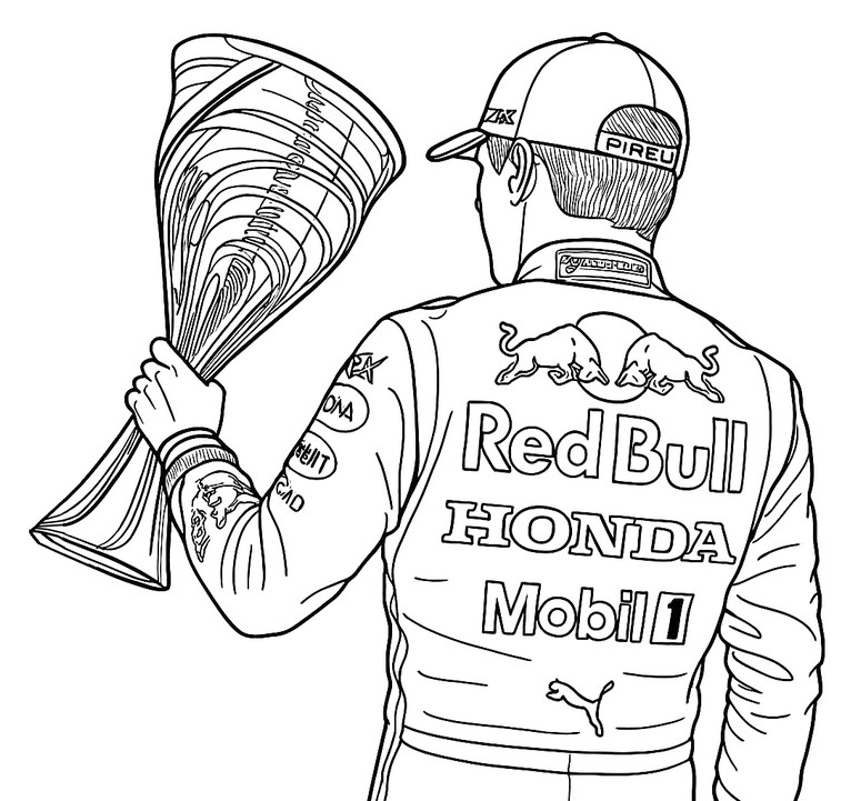 Desenho para colorir Max Verstappen