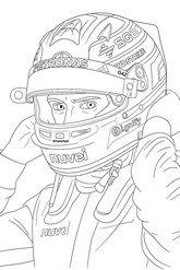 色塗り用イラスト - George Russell - フォーミュラ1