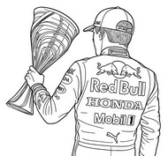 Lámina para colorear - Max Verstappen - Fórmula 1