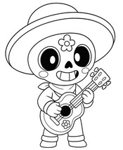 Hoja para colorear - Poco - Brawl Stars - Chibi