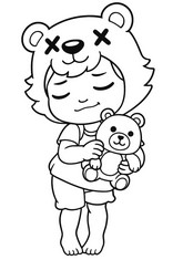 Imagen para colorear - Nita - Brawl Stars - Chibi