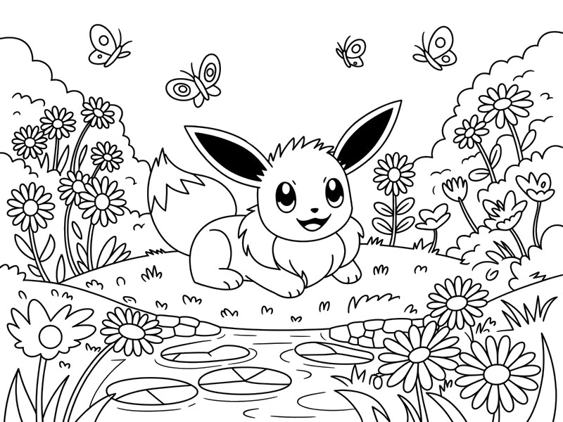 Målarbok En vacker dag för Eevee