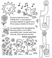 Lámina para colorear - Canción infantil en francés - Junio