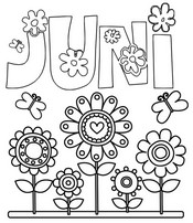 Hoja para colorear - Juni - Junio