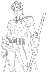 Tekening om in te kleuren - Robin - Fortnite - Super