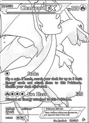 Kleurplaat - Charizard-EX - Pokémon Full Art-kaarten