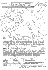 Kleurplaat om te printen - Rayquaza-EX - Pokémon Full Art-kaarten