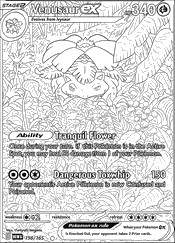 Tekening om in te kleuren - Venusaur-EX - Pokémon Scharlaken en Violet 151