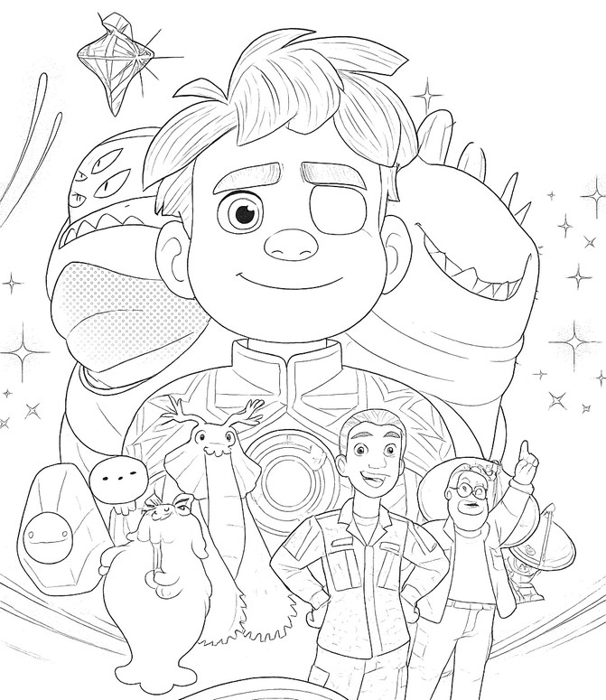 Coloring page Elio and his friends
