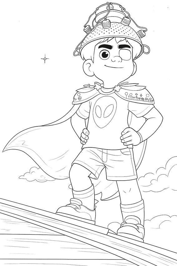 Coloring page The colander on the head
