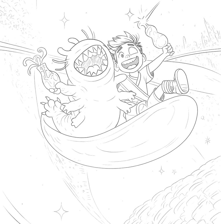 Coloring page Cosmic flight