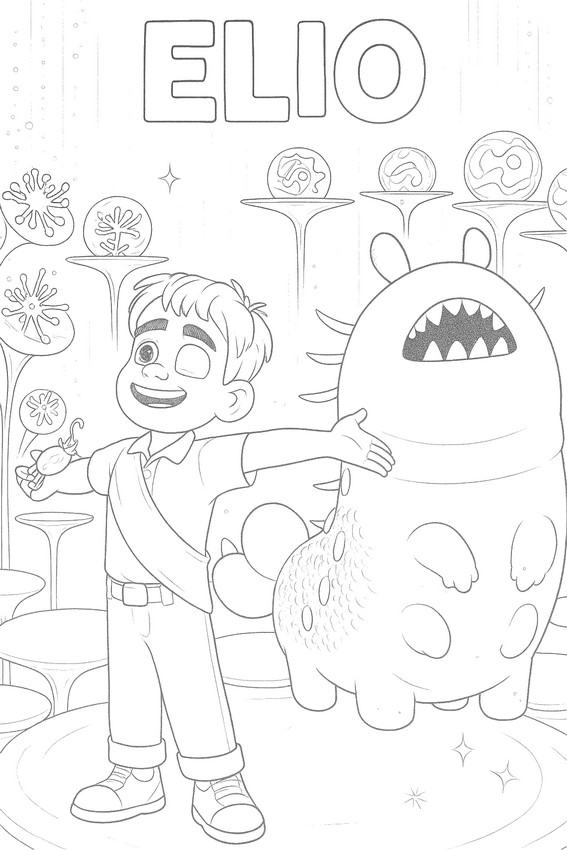 Coloring page Elio and Glordon