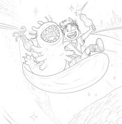 Bild zum Ausmalen - Kosmischer Flug - Elio