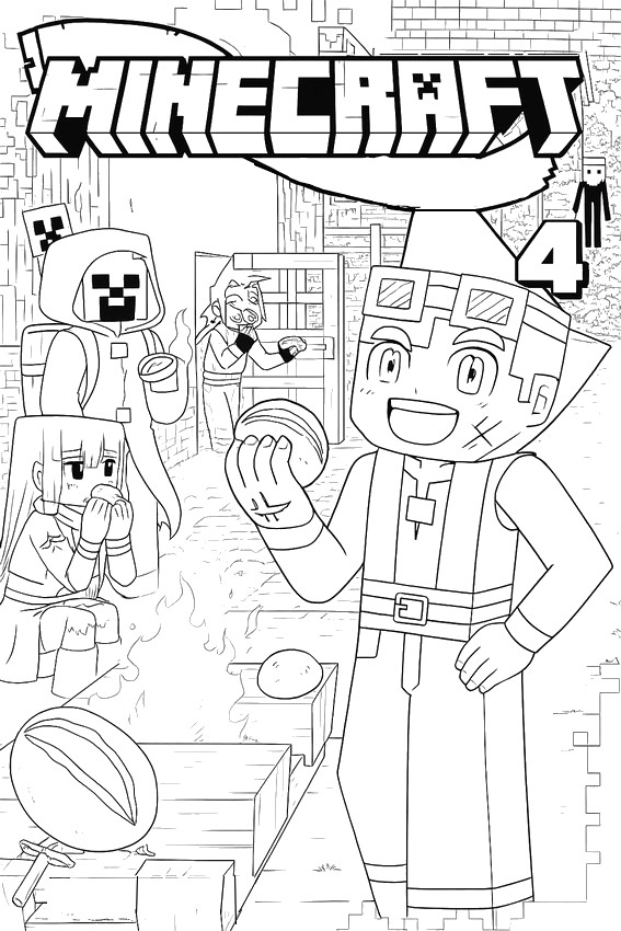색칠 Minecraft 만화